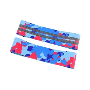 <span class=keywords><strong>3</strong></span> Buah Set RTS Desain Unik Logo Kustom Kamuflase Pinggul Tertutup Antiselip Latihan Kebugaran Gym Kain Katun Pita Resistensi - Product Image 1