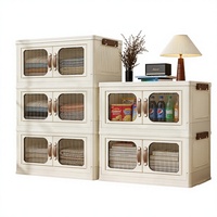 Conteneurs en plastique pliables pour économiser de l'espace, pour le rangement dans les placards à la maison, design modulaire, qualité alimentaire PP, 1 à 5 couches