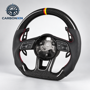 Volant de voiture en fibre de carbone forgé à fond plat pour Audi A4 B8 B8.5 Q5 A6 C7 C7.5 2011 2012 2013 2014 2015 2016 - Product Image 2