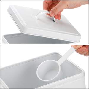 Durável Metal Dog e Cat Food Storage Container Farmhouse Pet Food Storage Can com tampa e colher de alimentos secos - Product Image 5