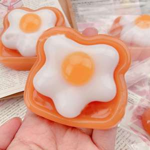 New 8cm Creamy Yellow Fried Egg TPR <b>Squishy</b> Portable Stress Relief Toy for Kids and Adults Creative Gift for Relaxing Time - Product Image 1