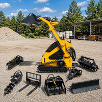 Mini-chargeuse compacte sur chenilles à moteur diesel, largement utilisée, avec un moment de charge élevé et une pompe, pour chantier de construction