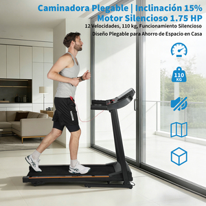 EIGFOH Professional Folding <b>Treadmill</b> Electric LED <b>Screen</b> 110kg Capacity Home Use Compact Design Easy Storage Calories Tracking - Product Image 3