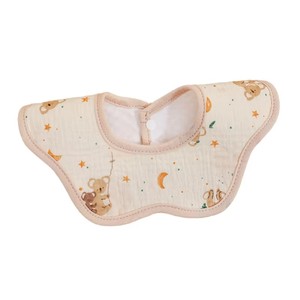 Bavoir pour bébé garçon en pur coton, imperméable, anti-bave, pour nouveau-né, à motif dessin animé, en forme de fleur, à pétales en crêpe, transfrontalier - Product Image 1