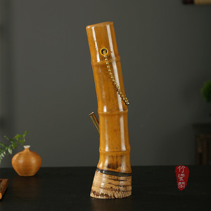 Natural Bamboo Hookah Golden Bamboo Filter Pipe Straight Type Lacquer Finish Eco Friendly Guizhou Origin - Product Image 1
