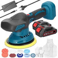 Polisseuse de voiture sans balais à batterie lithium rechargeable 21V, 6 vitesses réglables pour le nettoyage du métal, le ponçage du bois