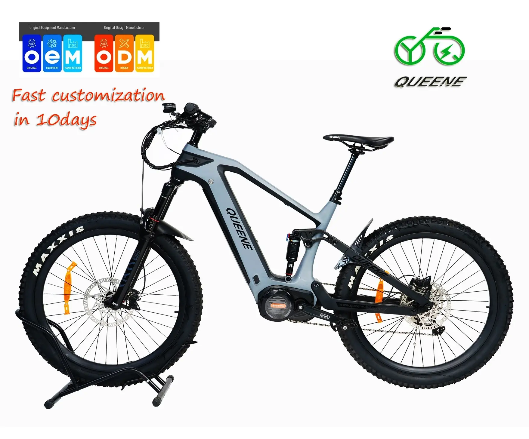 Queene Mountain Electric Bike Carbon Fiber Ebike Fat Tire Electric Bicycle Dirt MID Motor Bike E Bike Electric MTB Snow bicycle