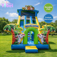 Toboggan gonflable commercial Yibei sur le thème des animaux, grand toboggan gonflable d'extérieur pour enfants, idéal pour la location événementielle