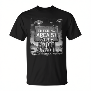 Camiseta con estampado gráfico de Alienígenas de Área 51, camiseta negra para hombre - Product Image 2