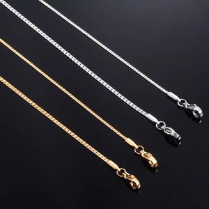Collier fin en acier inoxydable, chaîne plate pour femmes et hommes, collier ras du cou tendance, couleur argent/or, accessoires de bijoux en métal - Product Image 3