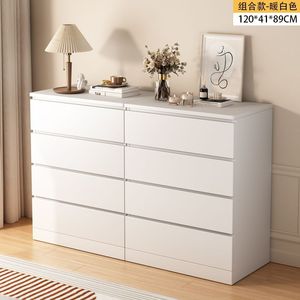 Modern <b>Wooden</b> Drawer <b>Chest</b> with 8 Compartments Floor Standing <b>Storage</b> Cabinet for Living Room or Bedroom - Product Image 4