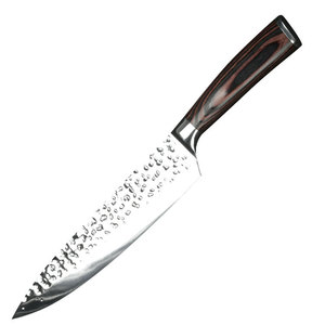 Mango Pakkawood, <span class=keywords><strong>cuchillo</strong></span> de Chef de <span class=keywords><strong>acero</strong></span> <span class=keywords><strong>inoxidable</strong></span>, hoja dentada, pan, fruta, tomate, carne vegetal, Santoku para cortar pasteles - Product Image 1