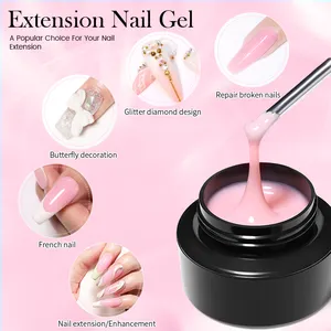 BORN PRETTY 60ml Hema Free Construction Hard Gel Nail Gel Builder Nail Extensions White Pink Color Uv Gel Builder