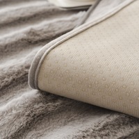 Coussin de canapé en fourrure de lapin à rayures verticales, luxe léger toutes saisons, couleur unie, antidérapant, épais et chaud, couverture de canapé en peluche