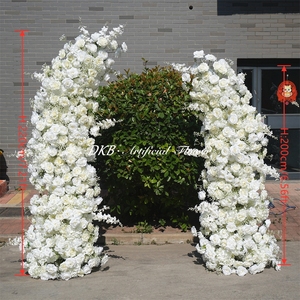 Factory Wholesale Custom Artificial Horn <b>Flower</b> Arch High Quality Silk Romantic Wedding Ceremony Background Event - Product Image 3