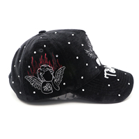 Casquette de baseball 5 panneaux en velours brillant de haute qualité, nouveau tissu, broderie 3D, étoiles en strass, style sportif léopard, Gorras Baseball
