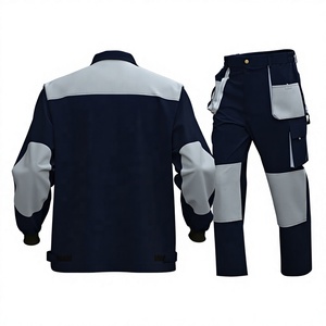 Ensemble veste et pantalon de travail unisexe en microfibre imperméable, résistant à l'abrasion, gris avec bordure verte, Bilal Enterprises - Product Image 4