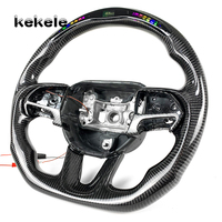 Volant à LED en fibre de carbone véritable pour Dodge Charger Challenger 2015-2024 Jeep Grand Cherokee Trackhawk SRT