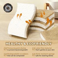 Kit de Esponjas de Limpieza Resistentes a los Arañazos, Esponjas de Celulosa Natural para Utensilios de Cocina Antiadherentes, Forma Rectangular