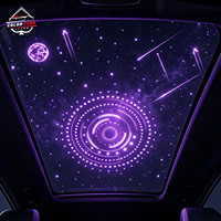 Film Ciel Étoilé pour Voiture, Contrôle à Distance, LED RGB, Lumière Étoilée Synchronisée avec la Musique, Effet Météore Scintillant, Lumière Ambiante, Installation Non Destructive