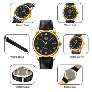 Montre carrée vintage minimaliste pour homme et femme, chiffres romains, bracelet en cuir imperméable, montre-bracelet à quartz - Product Image 3