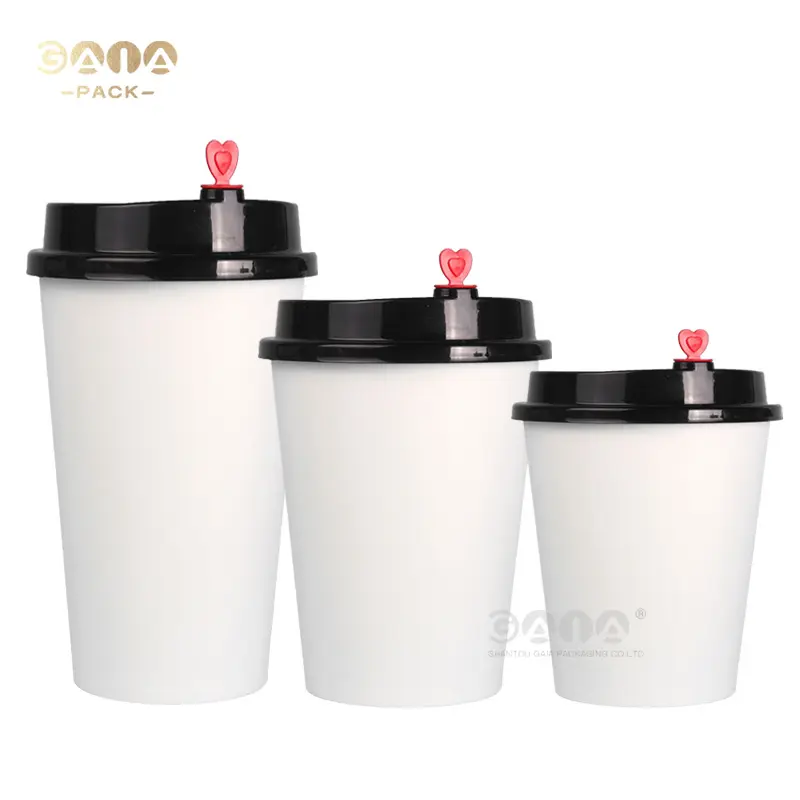 Tazas biodegradables de papel Kraft blanco para bebidas calientes, papel de café Espresso con Logo customizado