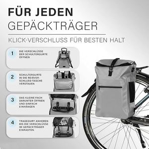 Échantillon gratuit Sac de vélo BSCI 30L avec fonction sac à dos, pour porte-bagages, facile à assembler, compartiment pour ordinateur portable - Product Image 6