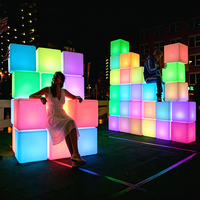 Lampe cube LED rechargeable 16 pouces, réglable, moderne, étanche, télécommandée, pour sol, patio, centre commercial, fête, décorative