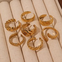 Bague Serpent en Acier Inoxydable Plaqué Or 18 carats, Étanche, Vintage, Réglable, Bijoux pour Femmes