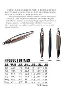 Señuelo Artificial de Placa de Hierro para Pesca Lenta, para Pez Espada y Caballa - Product Image 2