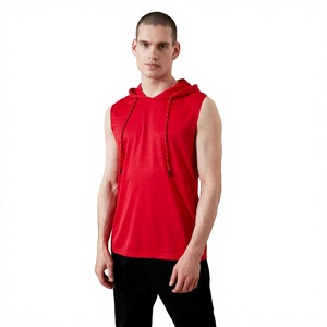 Camiseta Deportiva sin Mangas con Capucha para Hombre, Modelo Most Wanted, Tejido Ligero y Transpirable, para Entrenamiento en el Gimnasio, Colores Personalizados - Product Image 1