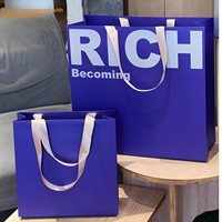 Sacs shopping en papier carton blanc grand format de luxe, imprimés en héliogravure, avec logo, poignées en ruban, pour vêtements d'enfants, chaussures, fourrures