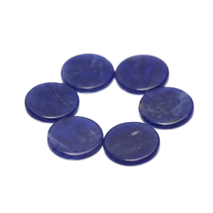 Lot de pierres cabochons en lapis-lazuli bleu naturel, rondes, polies, à dos plat, pour la fabrication de bijoux, prix de gros - Product Image 1