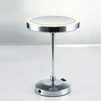 Miroir de courtoisie moderne à LED, rotatif et grossissant, pliable, argenté, à poser sur table, pour la maison et les mariages, best-seller
