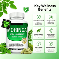 ODM Ekstrak Daun Moringa Alami Murni 1200mg Kapsul Antioksidan 90 Pil Suplemen Herbal Pendukung Kekebalan Tubuh Dewasa