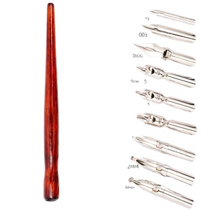 Calligrafia penna Set 1 supporto in legno 9 pennini sostituibili per principianti arte calligrafia - Product Image 2