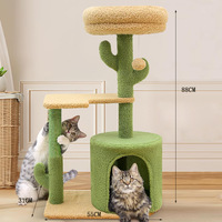 Arbre à chat en bois, structure d'escalade pour chat, griffoir pour chat en forme de cactus, jouet pour chat en sisal, griffoir vertical pour chat