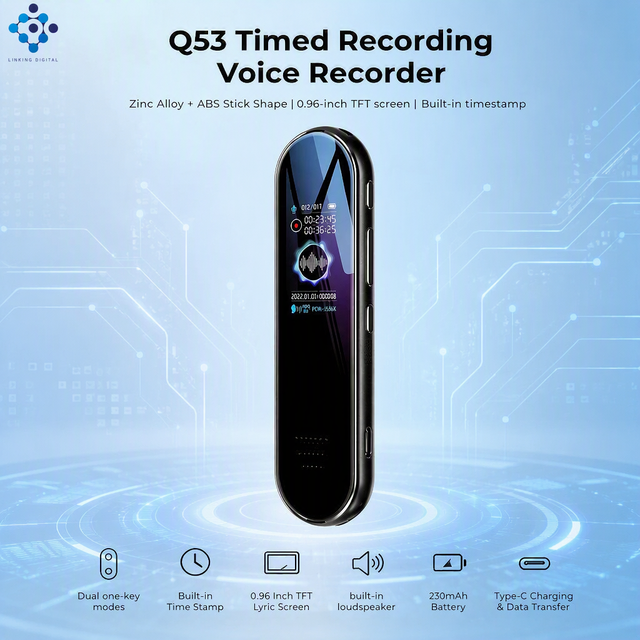 Q53 Digital Voice Recorder for University Class Time-stamp Voice Recorder for Work Evidence