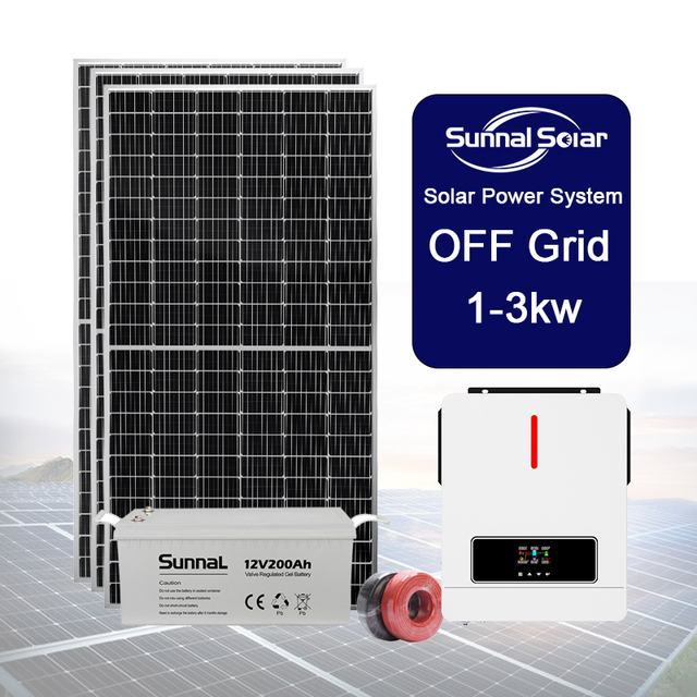 Energy Storage System 1Kw 1.5Kva 1000W 2Kw MPPT Lithium Battery Monocrystalline Panels Grid Hybrid Solar System for Home