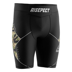 Compression Vale Tudo <b>Shorts</b> for <b>Men</b> Moisture-wicking Flexible Waistband Double Brand <b>Patch</b> Designed for Fitness BJJ MMA - Product Image 5