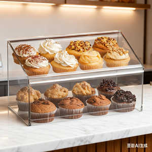 Vitrine de présentation de boulangerie en verre acrylique transparent directement de l'usine pour la vente au détail - Product Image 1