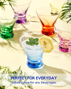 Hot Sale Clear <b>Plastic</b> Stemless <b>Martini</b> <b>Glass</b> Heavy Neon Colored Base Party Dessert Cocktail Ice Cream Made in Vietnam - Product Image 2