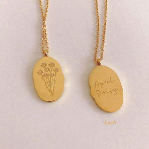 Dina – collier gravé Double face en or 18K, pendentif fleur <span class=keywords><strong>de</strong></span> naissance irrégulière, bijoux en acier inoxydable, vente en gros, <span class=keywords><strong>2023</strong></span>, 304L - Product Image 4