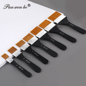 Panwenbo – Lot de pinceaux plats en nylon à manche en <span class=keywords><strong>bois</strong></span>, tailles assorties, pour <span class=keywords><strong>peinture</strong></span> acrylique et à l'huile – Vente en gros - Product Image 6