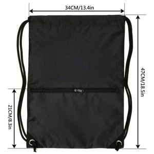 กระเป๋าเชือกรูดกันน้ำพร้อมซิปด้านหน้า น้ำหนักเบา เหมาะสำหรับการฝึกซ้อมและการเดินทาง - Product Image 3