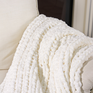 Manta de punto grueso al por mayor de fábrica, manta hecha a mano, manta de sofá personalizada para decoración del hogar - Product Image 3