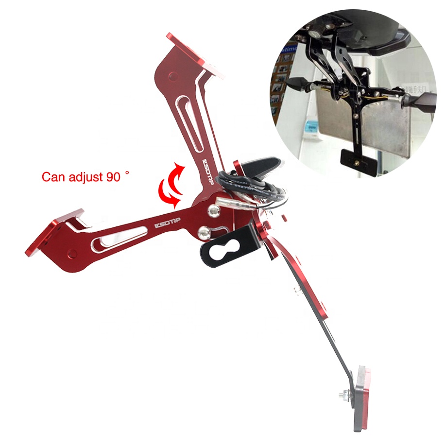 Лидер продаж, держатель номерного знака для мотоцикла 75 115 мм с регулируемым диапазоном и светодиодной подсветкой