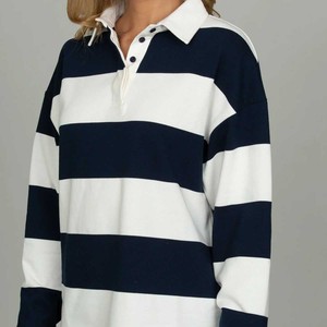 Custom Logo Blank Tennis <strong>Top</strong> 4-Button Placket Striped <strong>Golf</strong> Women's <strong>Top</strong> with Stand Collar Color Block <strong>Long</strong> <strong>Sleeve</strong> Polo <strong>Top</strong> - Product Image 3