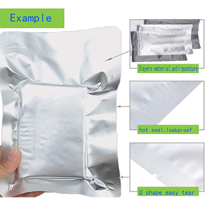 Sac de papier d'aluminium <span class=keywords><strong>sous</strong></span> <span class=keywords><strong>vide</strong></span> plat scellé sur 3 côtés avec couvercle ouvert métallisé argent personnalisé 250 500 1kg étanche à l'humidité pour grain - Product Image 6