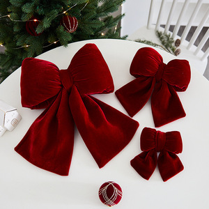 Adorno Navideño de Lazo Magpie, Decoración 3D de Terciopelo Rojo para Árbol, Accesorio Decorativo Festivo - Product Image 2